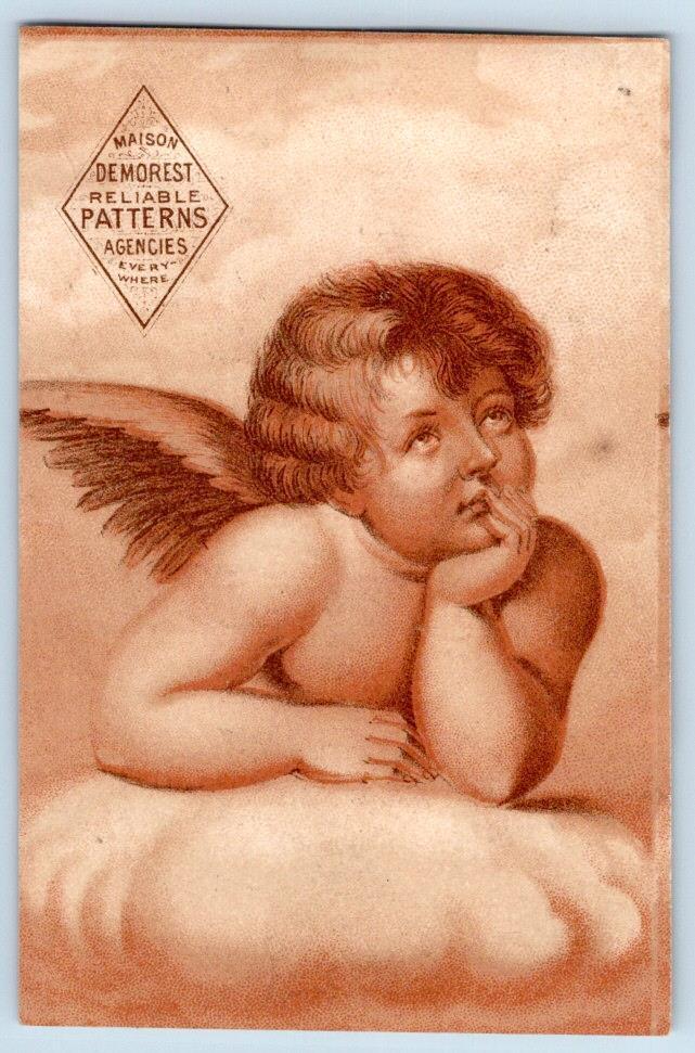 1880's DECATUR IL*HATCH & BRO DRY GOODS MILLINERY*MAISON DEMOREST PATTERNS*ANGEL