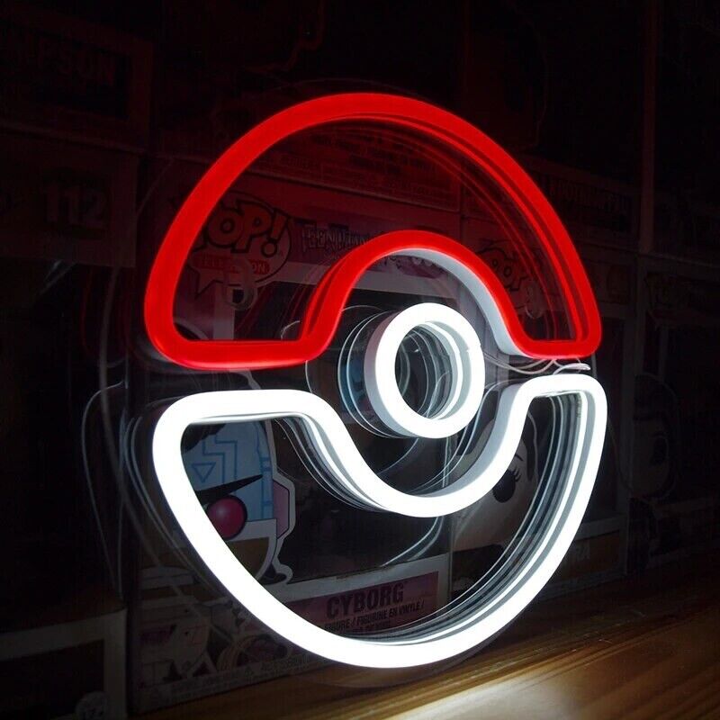 Pokémon Neon Sign LED Lamp Pokemon Game Room Signs Bedroom Wall Decor Neon Light