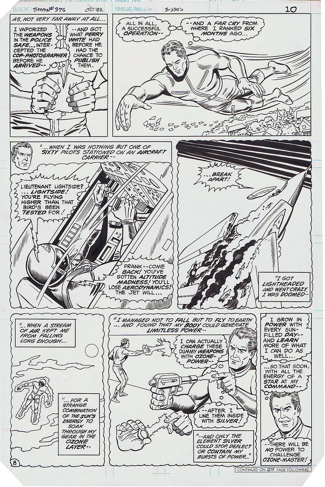 ORIGINAL ART Page, Superman #376 p. 8/10, Curt Swan, 1982, DC, 1st Ozone-Master