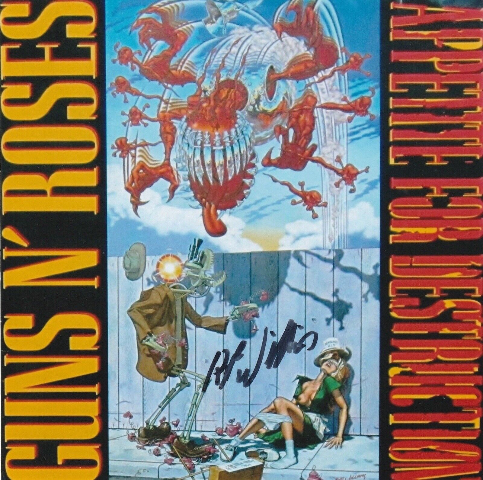 Robert Williams Signed 6x6 Inch Guns N' Roses Appetite for Destruction Photo