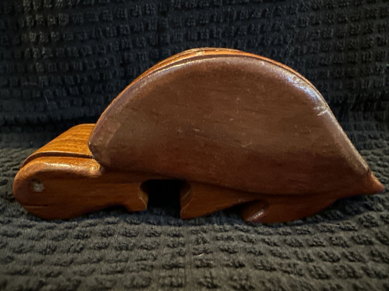 VINTAGE Wood Turtle Puzzle Jewelry/Trinket Box Lined- Real Wood ADORABLE ❤️