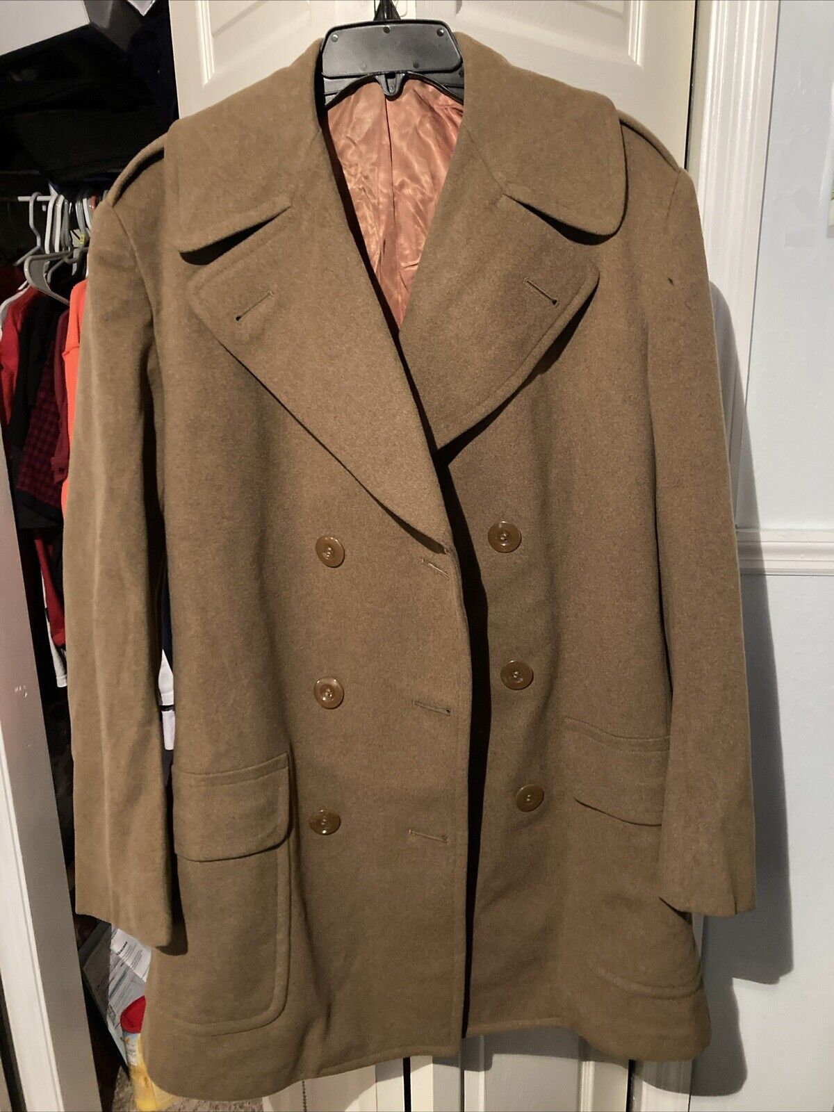 Regulation Army Officer Short Overcoat 38L 1944 Vintage Original WWII