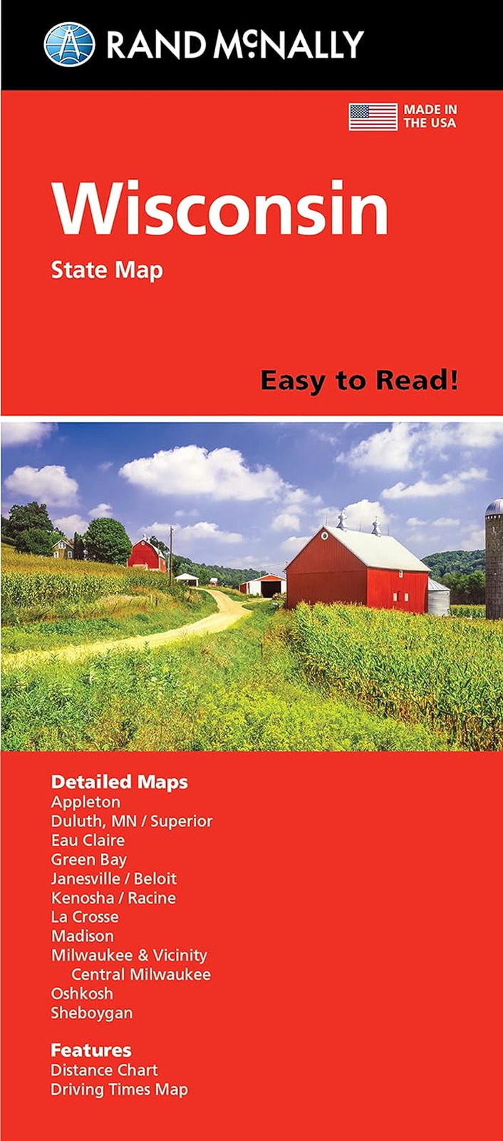 Rand Mcnally Easy to Read: Wisconsin State Map - NEW