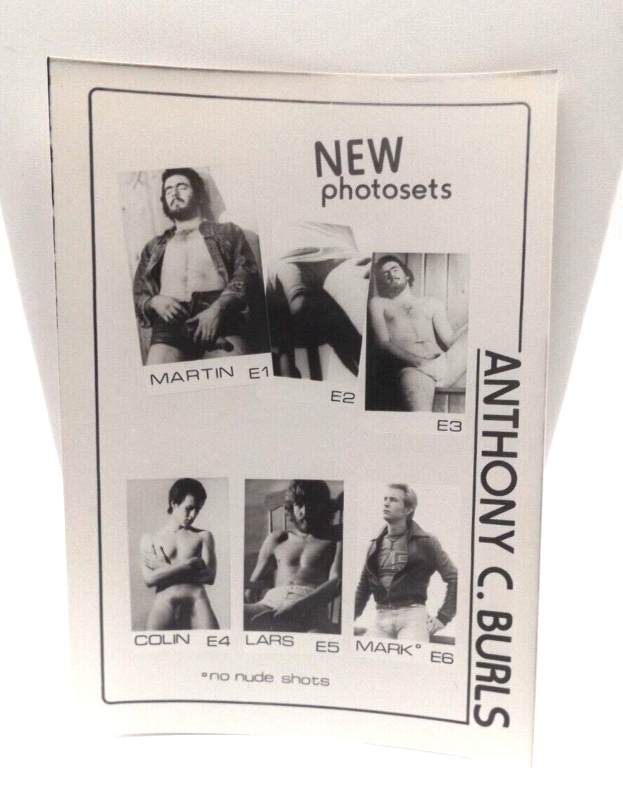 1967  Anthony Burls Black White Photocopied Catalogues Men Photo Gay Int #1