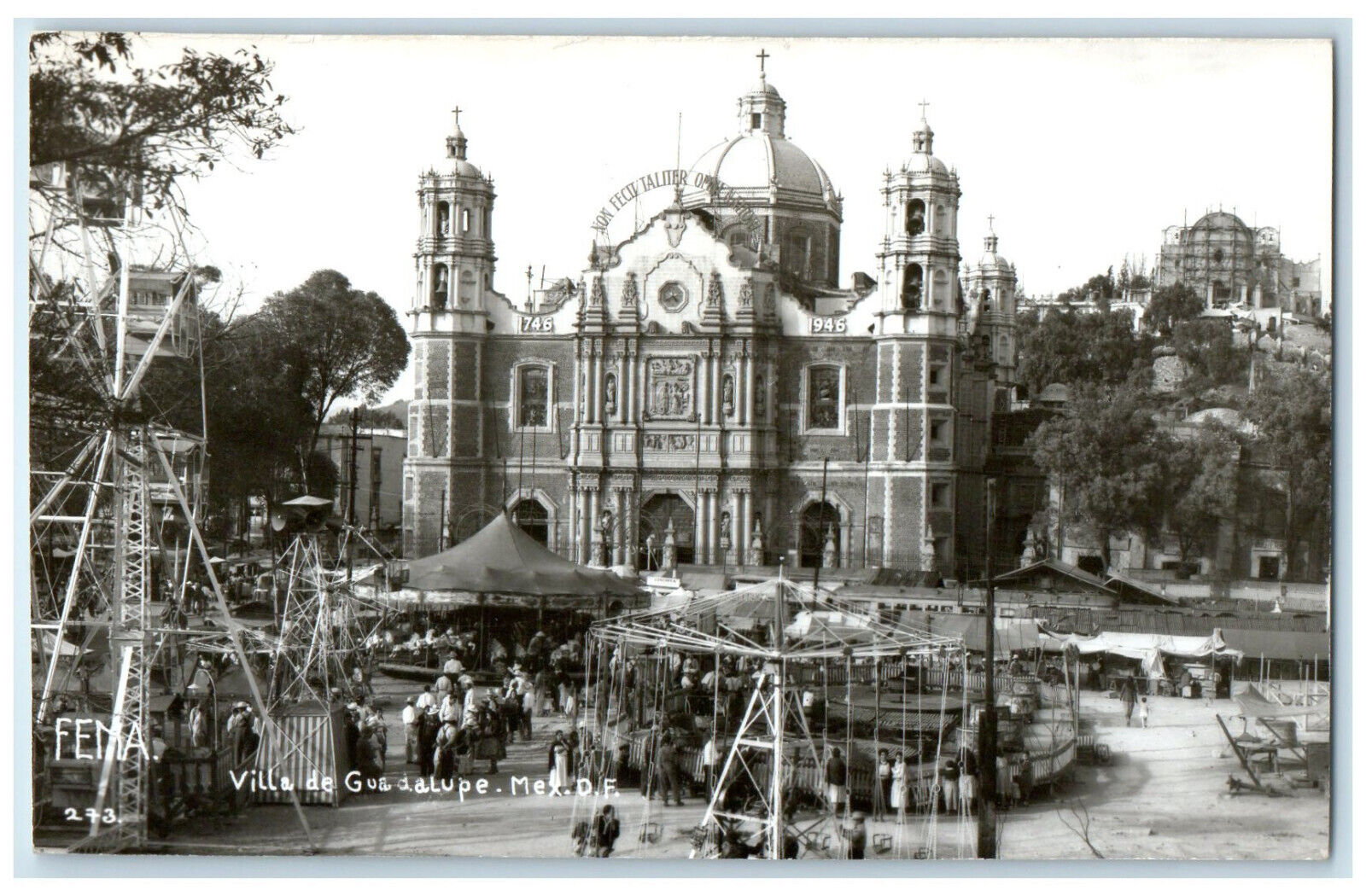 c1910 Villa De Guadalupe Mexico City Mexico Carousel RPPC Photo Postcard