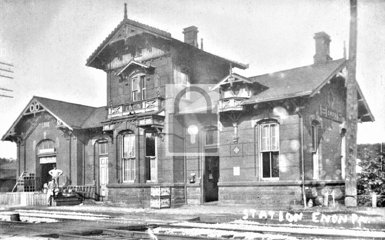 Railroad Train Station Depot Enon Pennsylvania PA Reprint Postcard