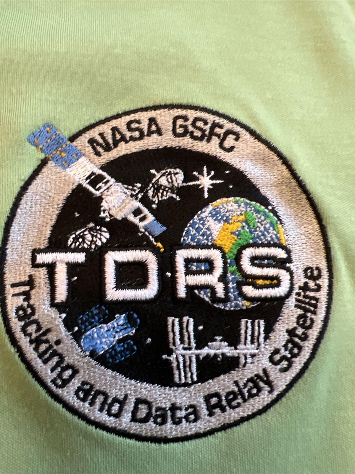 NASA GSFC TDRS Tracking & Data Relay Satellite Polo Shirt 2XL Green Space Travel