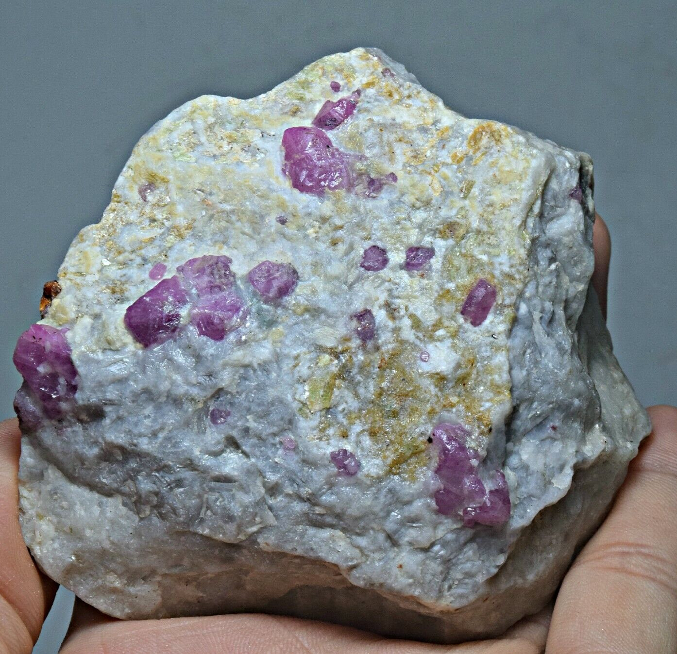 282 Gram Natural Fluorescent Ruby Crystals Cluster With Mica On matrix @ Afg