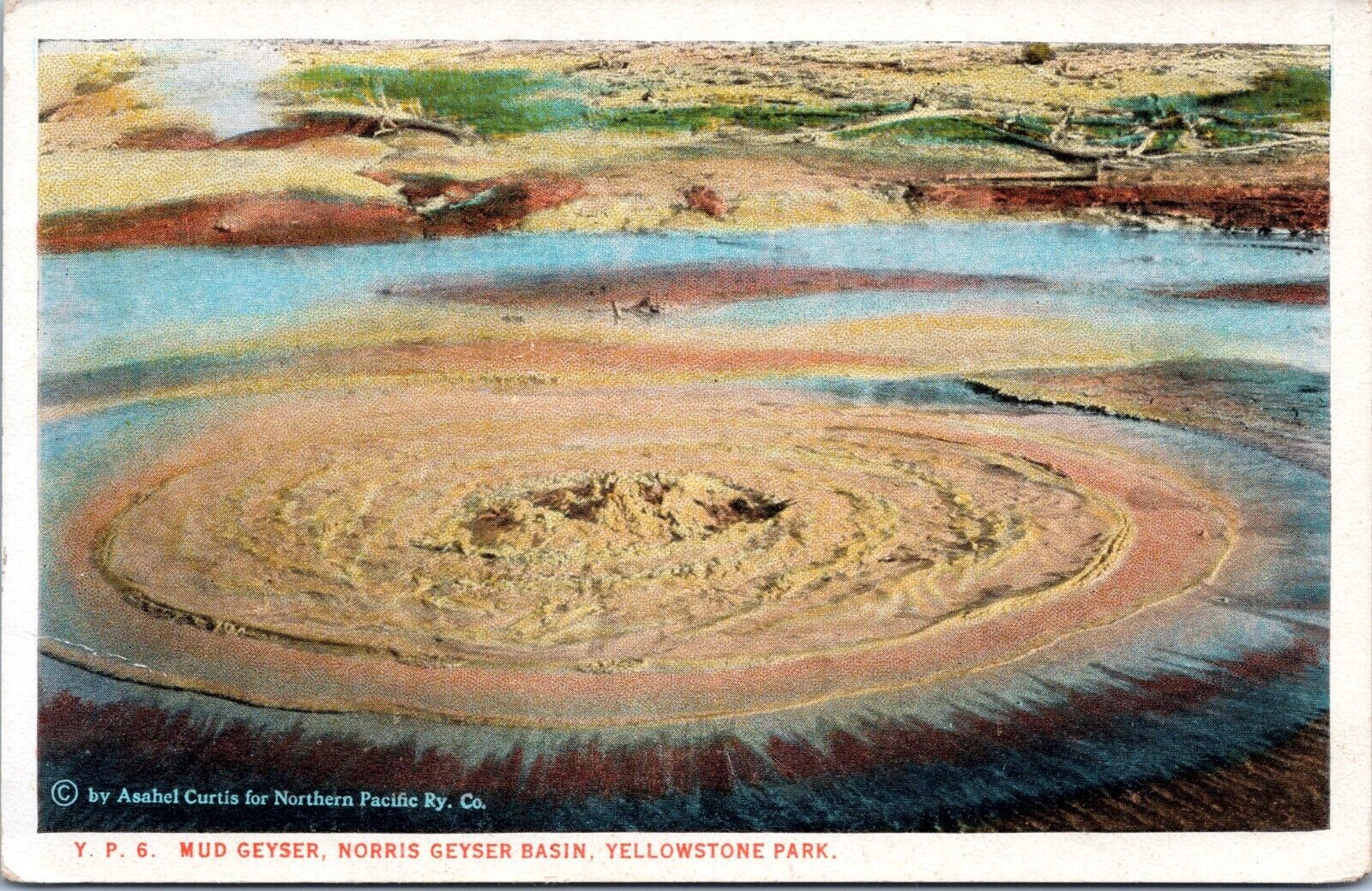 Mud Geyser, Norris Basin, Yellowstone Park, Wyoming - 1922 w/b Postcard- Haynes