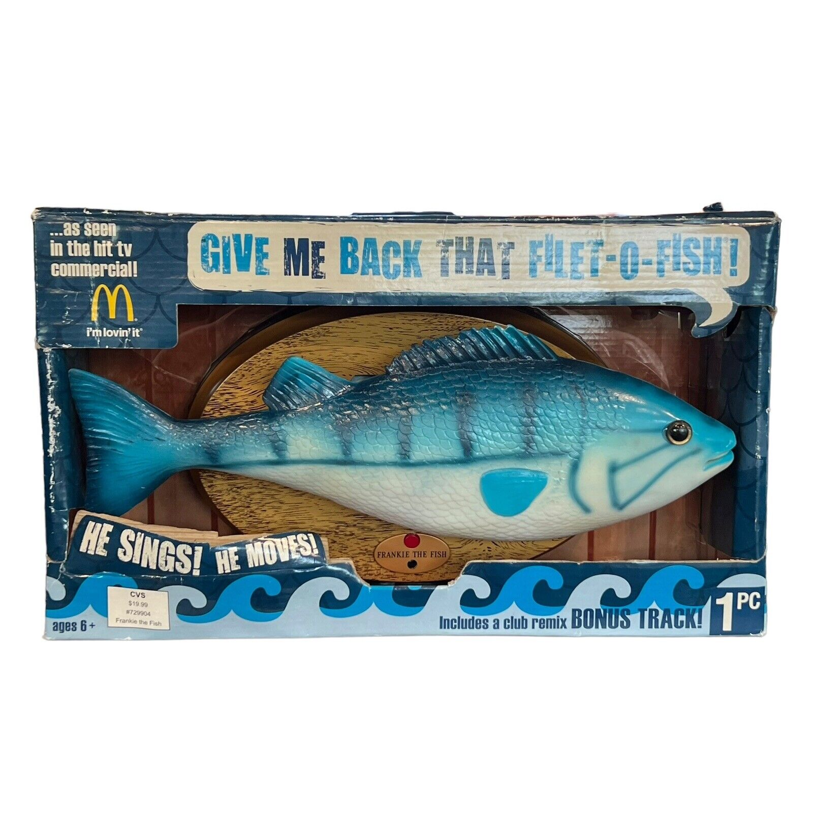 Frankie The Singing Fish McDonald\'s Give Me Back That Filet O Fish Gemmy 2009
