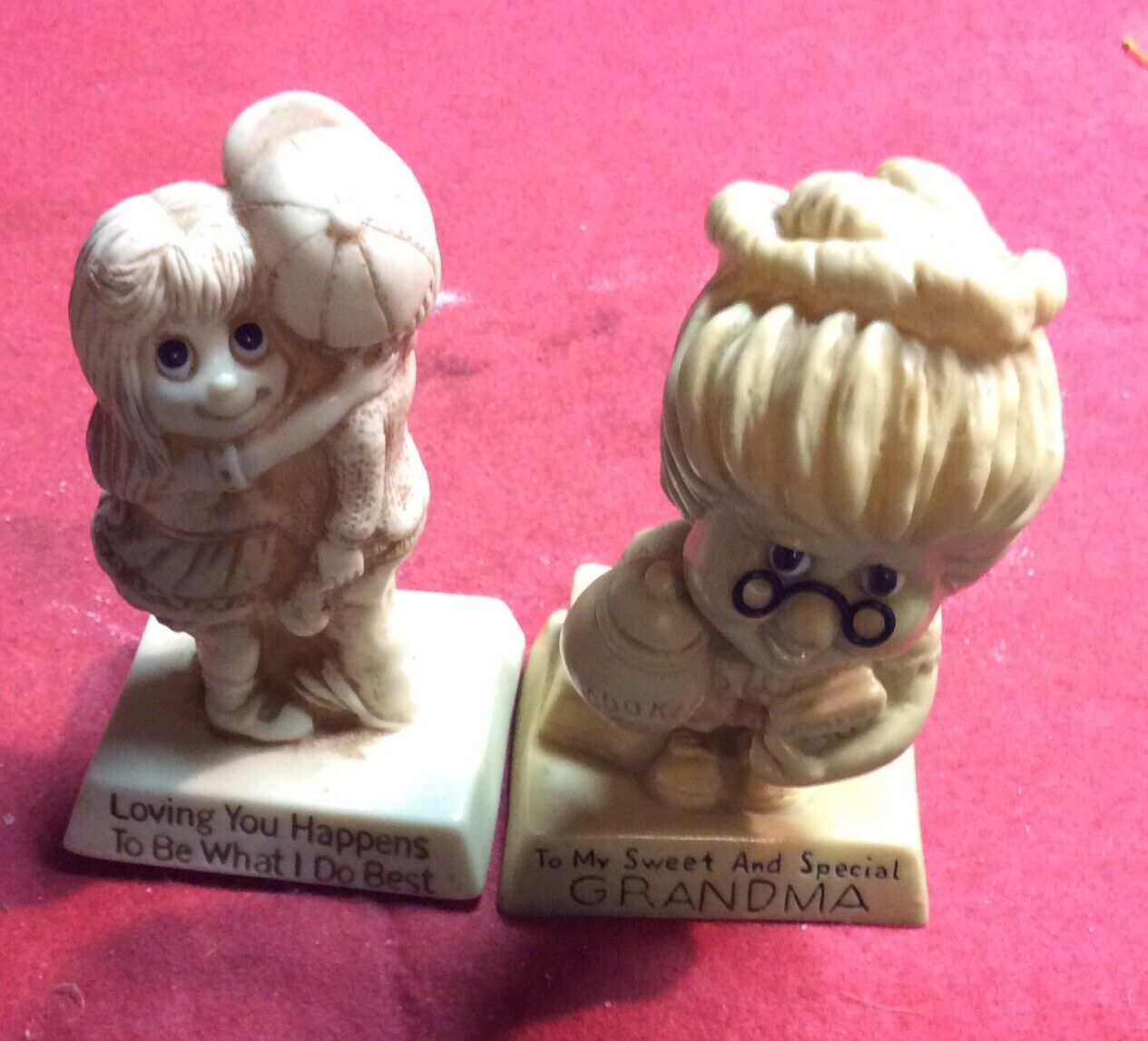 Vintage Lot Of 2 Wallace Berrie Co W&R 1971 & 1973 Figurine  Made In U.S.A