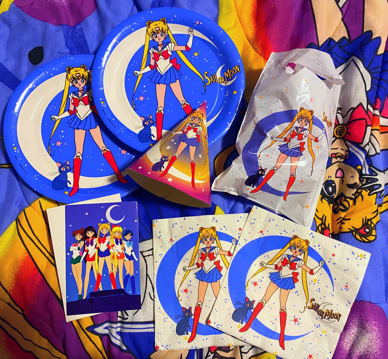 Sailor Moon 1995 Vintage Birthday Lot Party Supplies