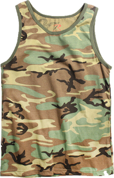 Camo Tank Top Sleeveless Muscle Tee Camouflage Tactical Army Military A T-Shirt
