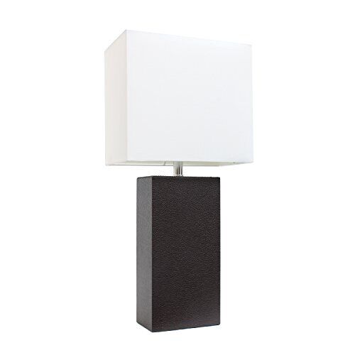 Elegant Designs LT1025-BWN Modern Leather Table Lamp 3.85\