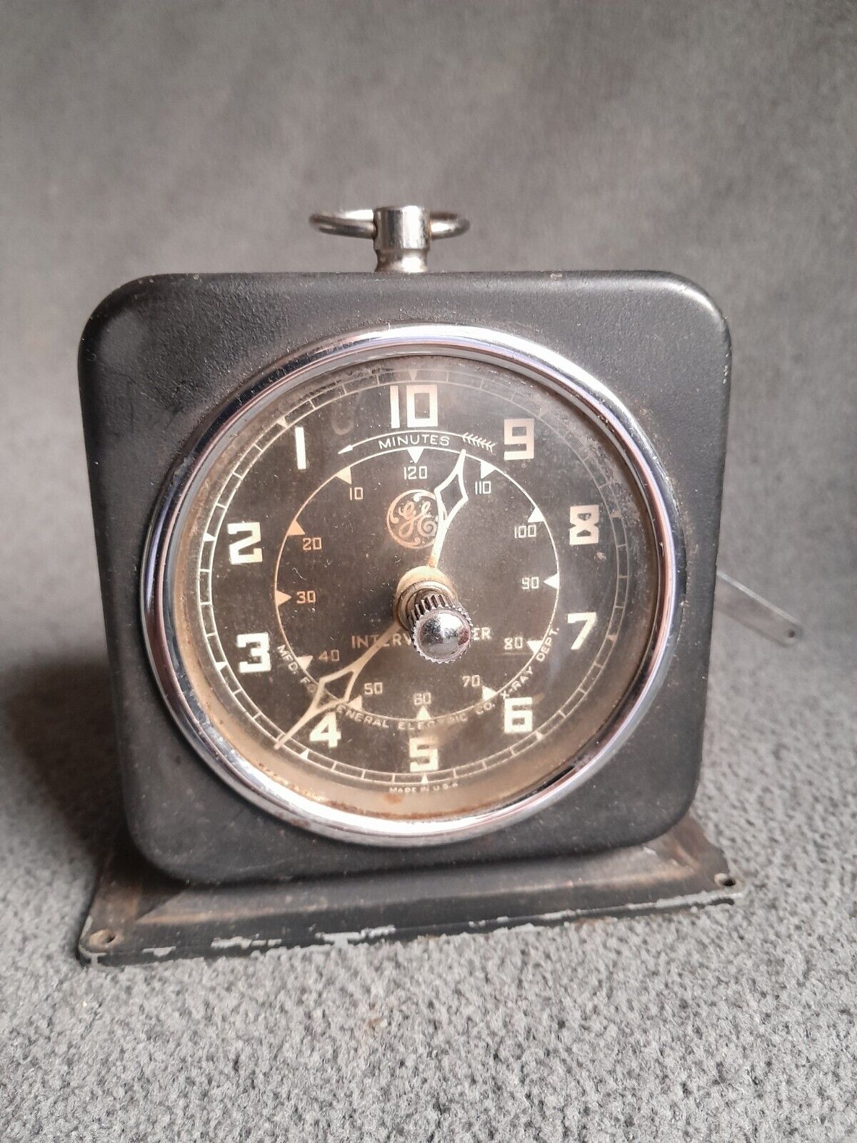 Vintage 1951 GE Medical X-ray Interval Timer Wind Up Radiology Darkroom Clock