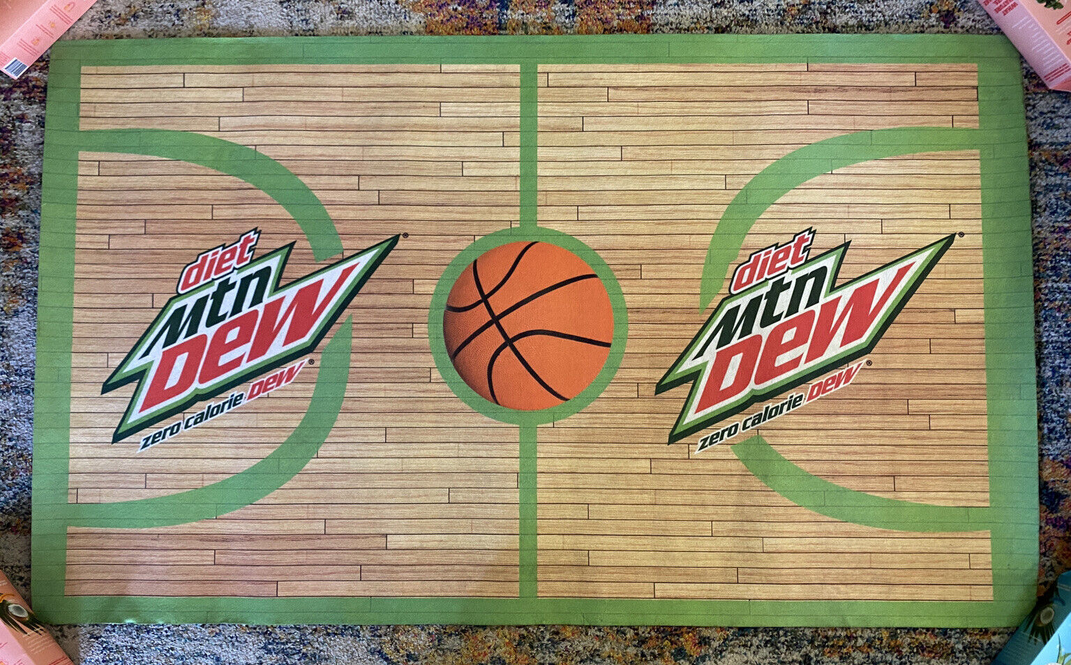 MOUNTAIN DEW Diet MTN DEW FUEL THE FRENZY MARCH MADNESS BASKETBALL COURT MAT Rug