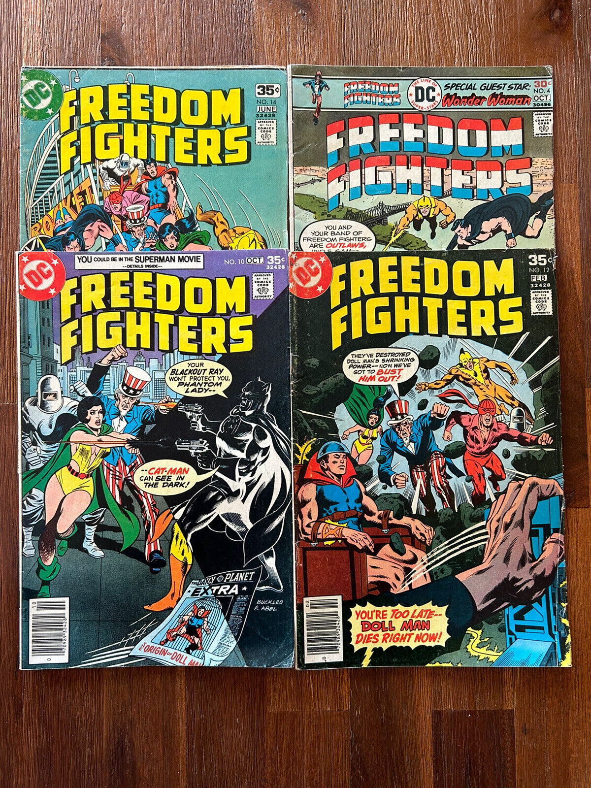 Freedom Fighters #4, 10, 12, 14 (DC, 1976-78)