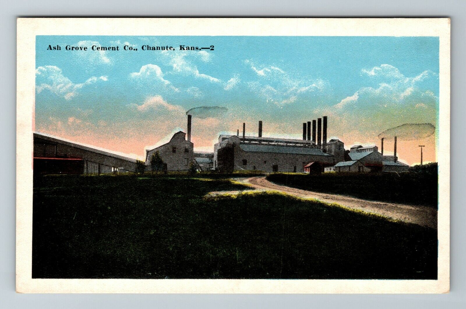 Chanute KS-Kansas, Ash Grove Cement Co, Scenic Exterior, Vintage Postcard