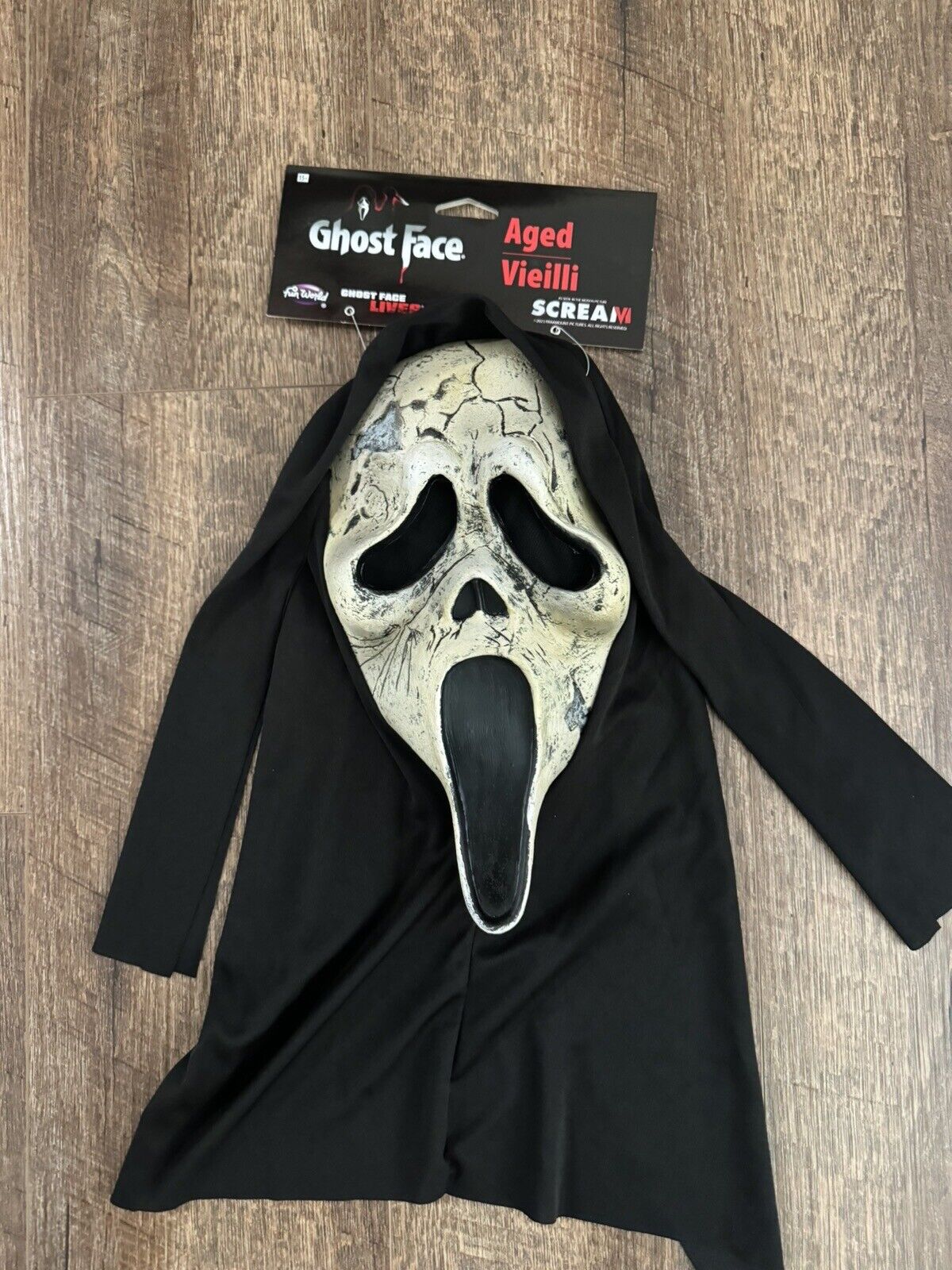 Ghost Face Aged Mask Scream VI Tagged Official Fun World Mask