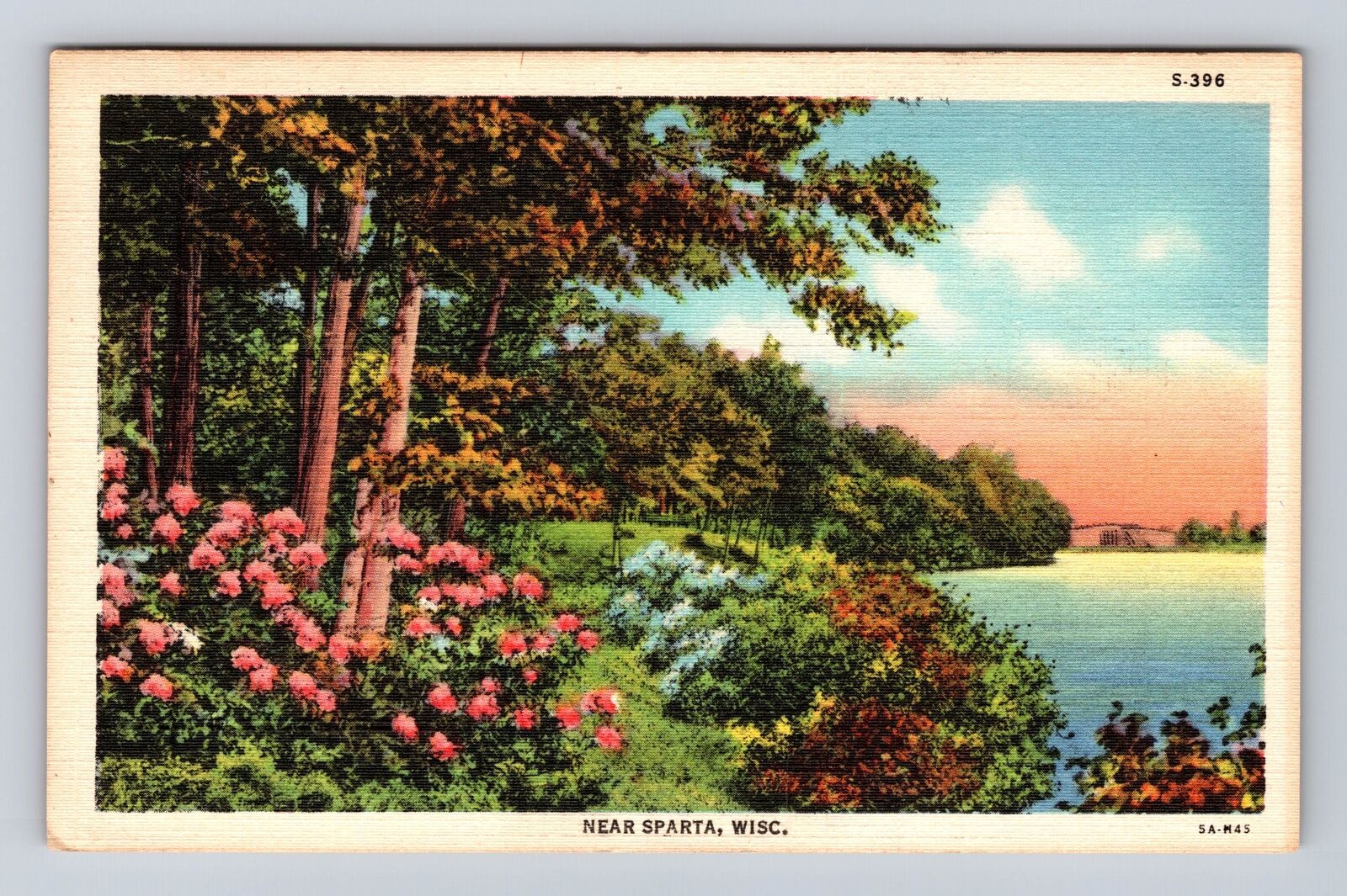 Sparta WI-Wisconsin, Scenic Landscape Area, Antique, Vintage c1946 Postcard