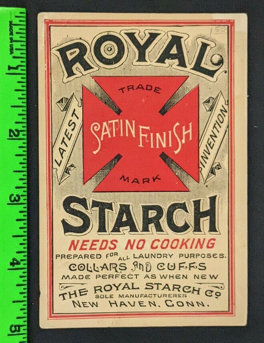 Vintage 1880's Royal Starch Laundry Detergent New Haven Connecticut Trade Card
