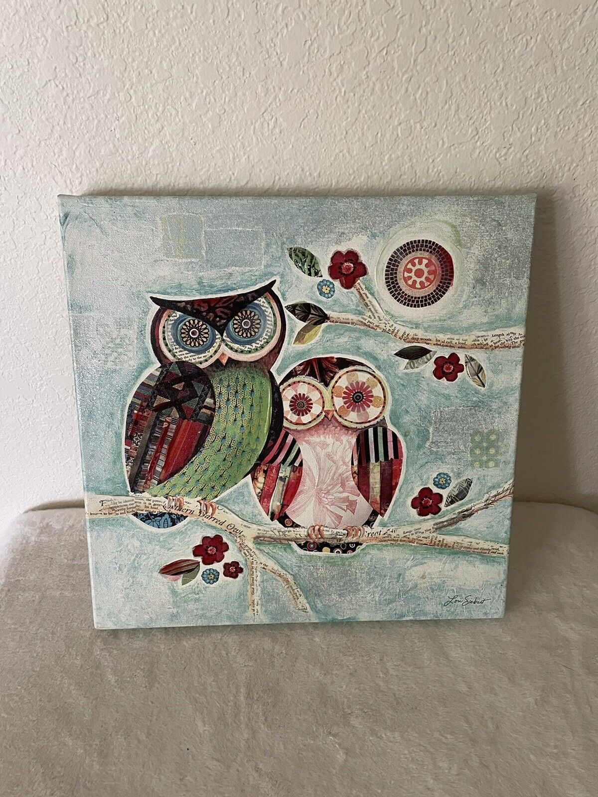 Lori Siebert Hand painted Giclee On Canvas With Owls