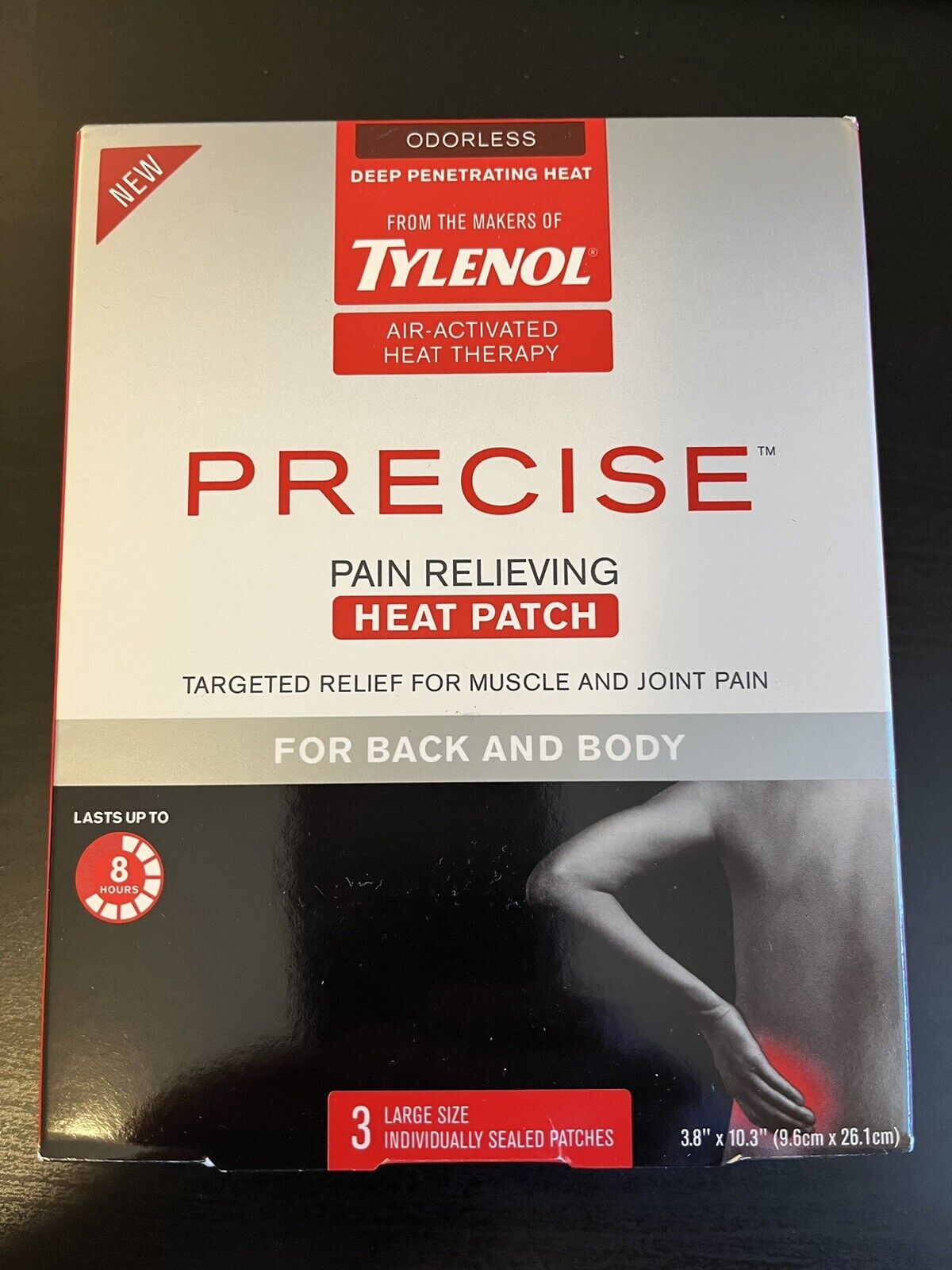 Tylenol Precise Pain Relieving Heat Patch for Back and Body UNOPENED COLLECTIBLE