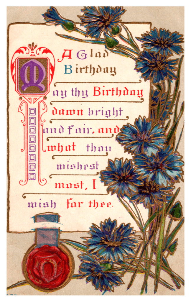 C.1909 Vintage Postcard Birthday Unused Collectible Ephemera