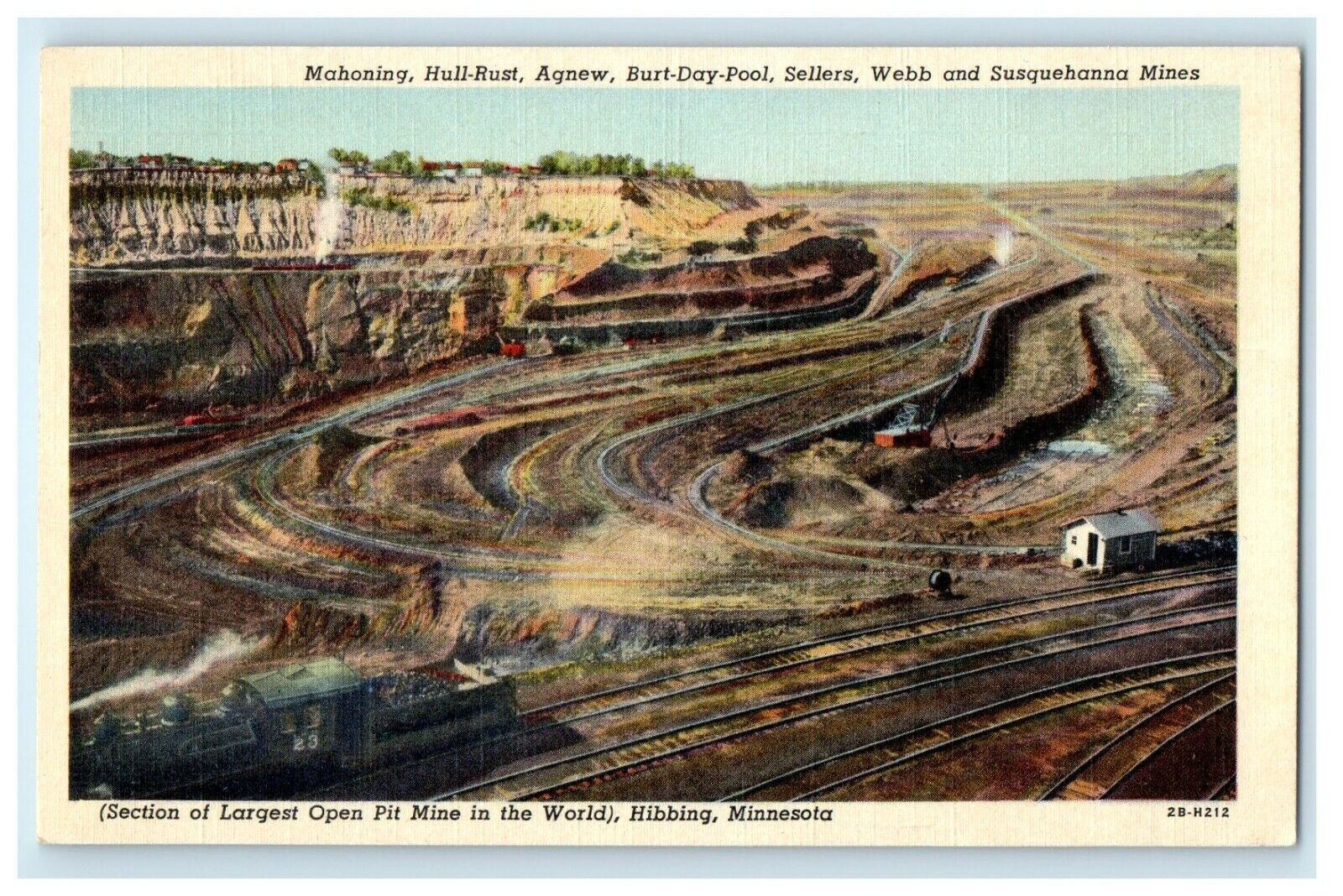 c1940's Mahoning Hull Rust Agnew Burt Day Pool Susquehanna Hibbing MN Postcard