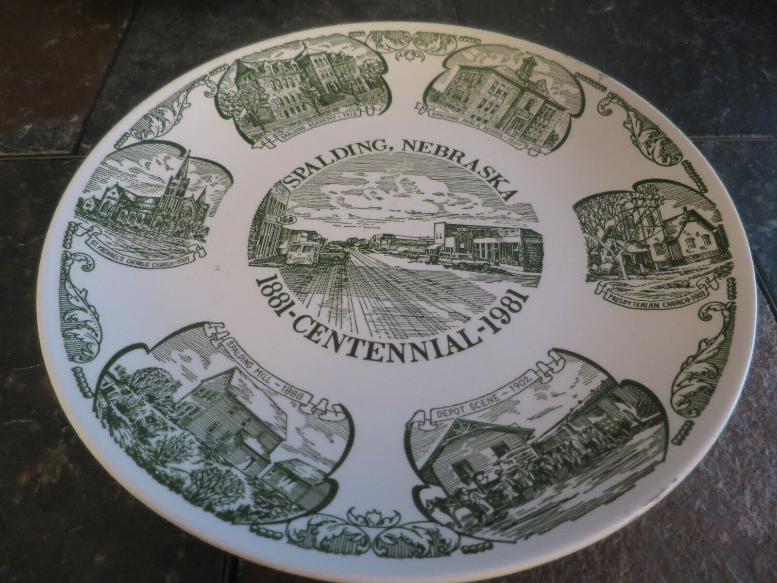 Spalding Nebraska 1981 Centennial Plate Plaque Vintage
