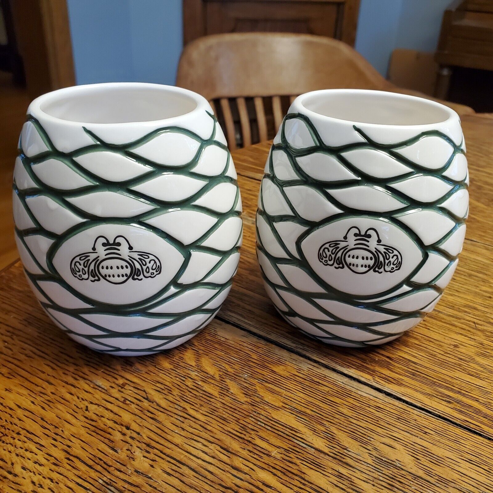 (2) Patron Tequila Tiki Mug Agave Cup Authentic Bee Cup Limited Edition -New