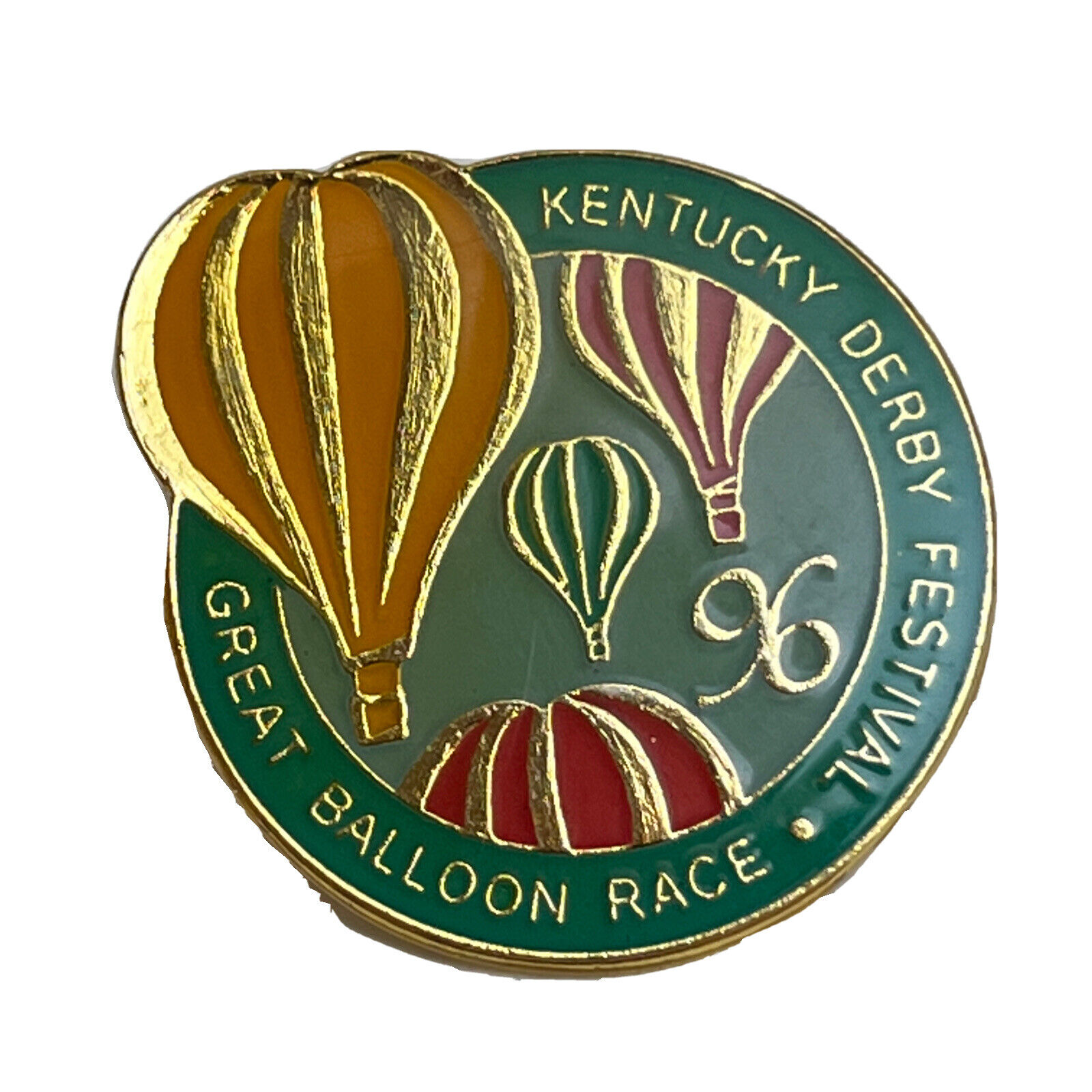 1996 Kentucky Derby Festival Great Balloon Race Horse Racing Lapel Hat Pin