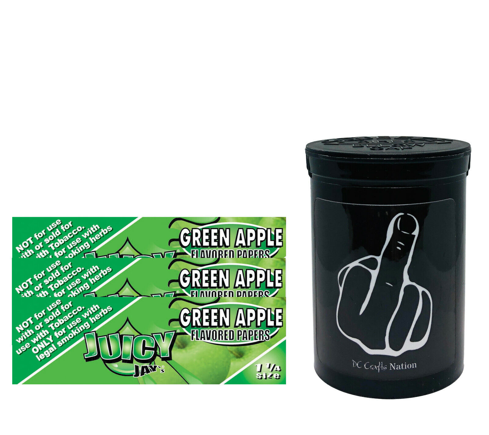Juicy Jay's Green Apple Papers 1.25 3 Packs & Child Resistant Fresh Kettle