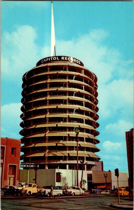 Vintage Postcard Capital Records Tower Hollywood CA California Vine St     D-457
