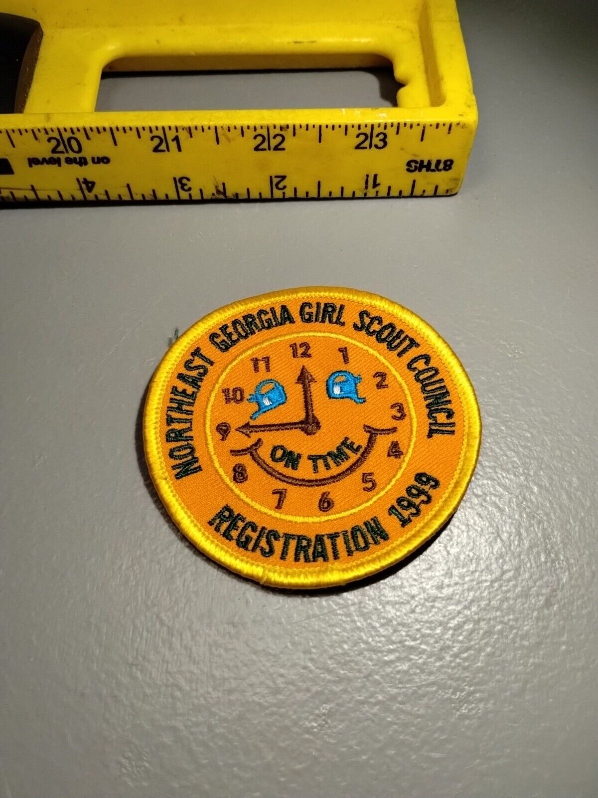 Vintage 1999 Northeast Georgia Girl Scout Council On Time Registration Patch A4