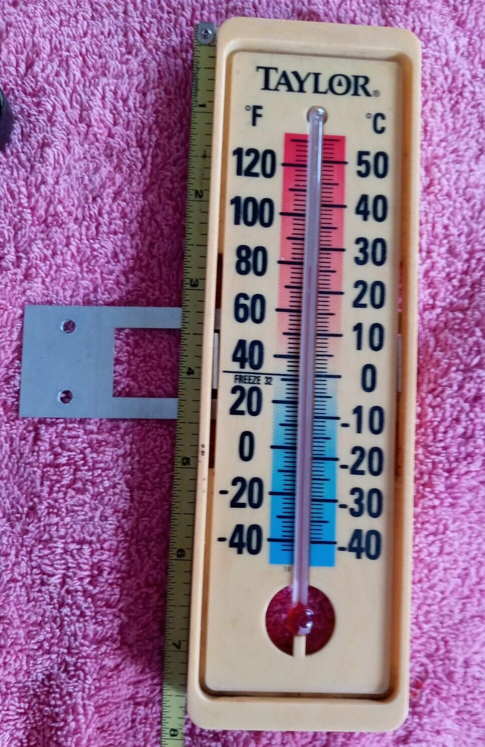 Vintage Original TAYLOR Thermometer with Metal Bracket 8\