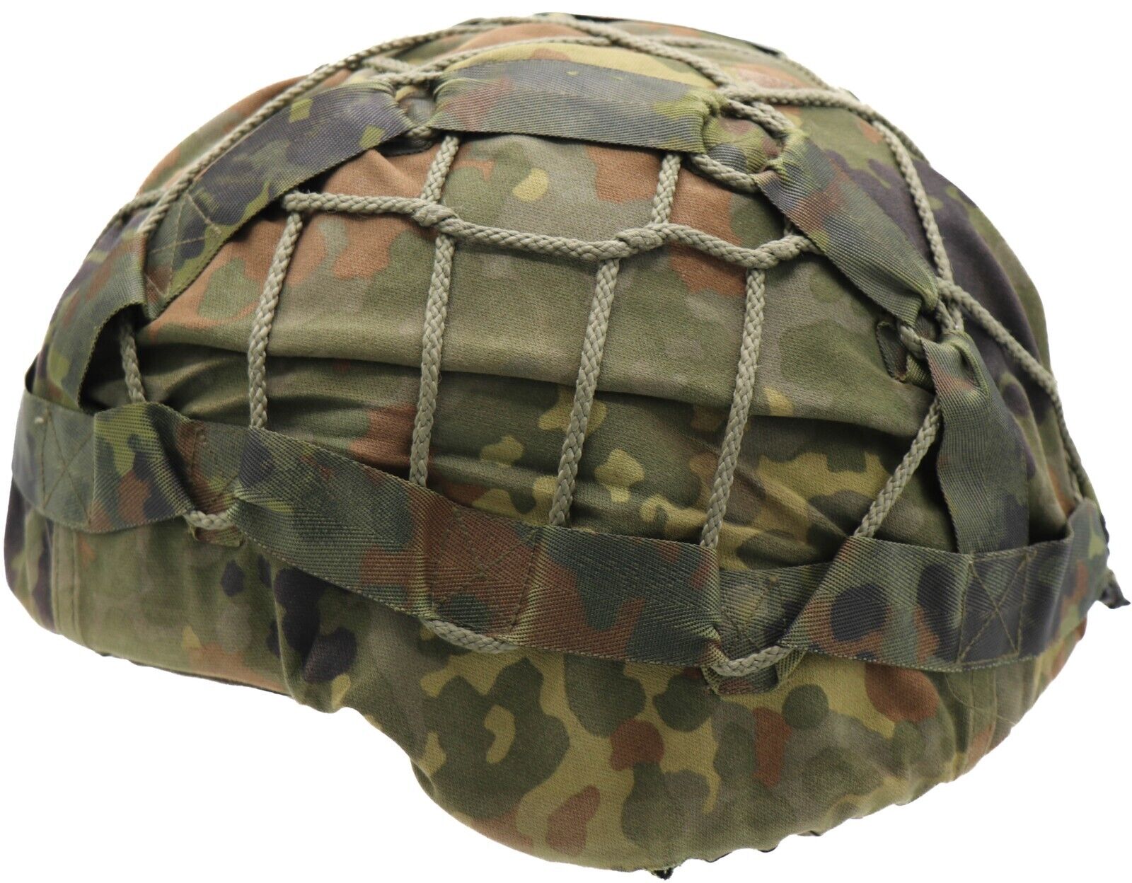 Medium (55-57) German Bundeswehr Tropical Flecktarn Helmet Cover with Net