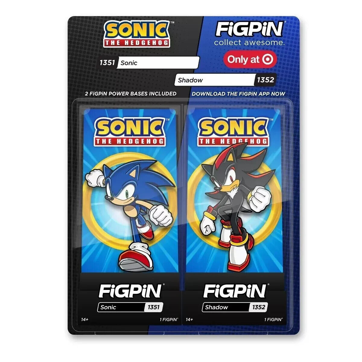 FiGPiN 2 Pack Target Exclusive SEGA Sonic The Hedgehog #1351 & Shadow #1352