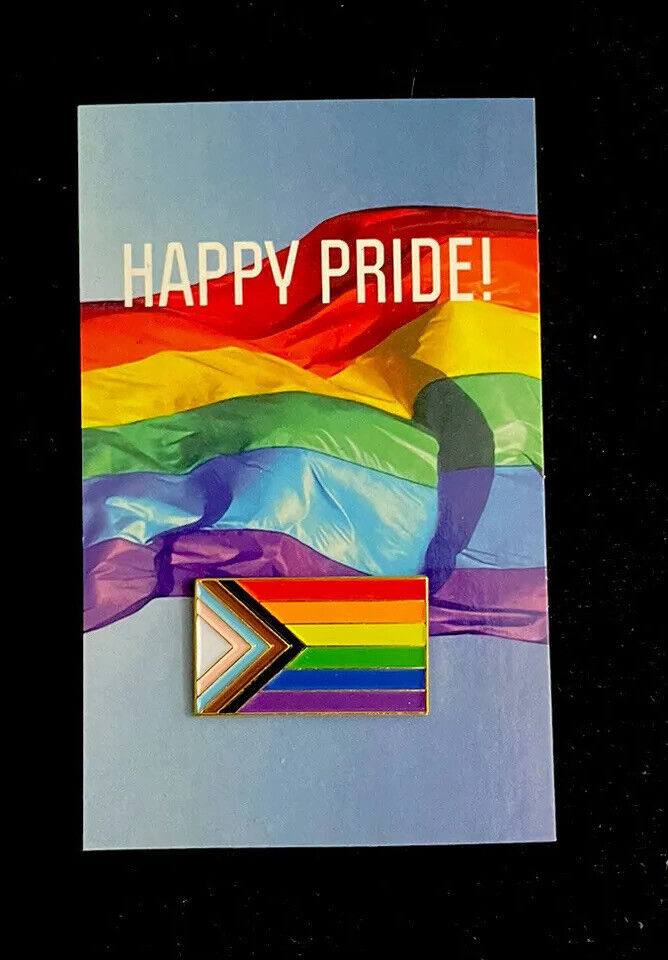 LE PROGRESS PRIDE FLAG PIN Rainbow Lapel Lesbian GAY LGBT HatPin By PinAddict