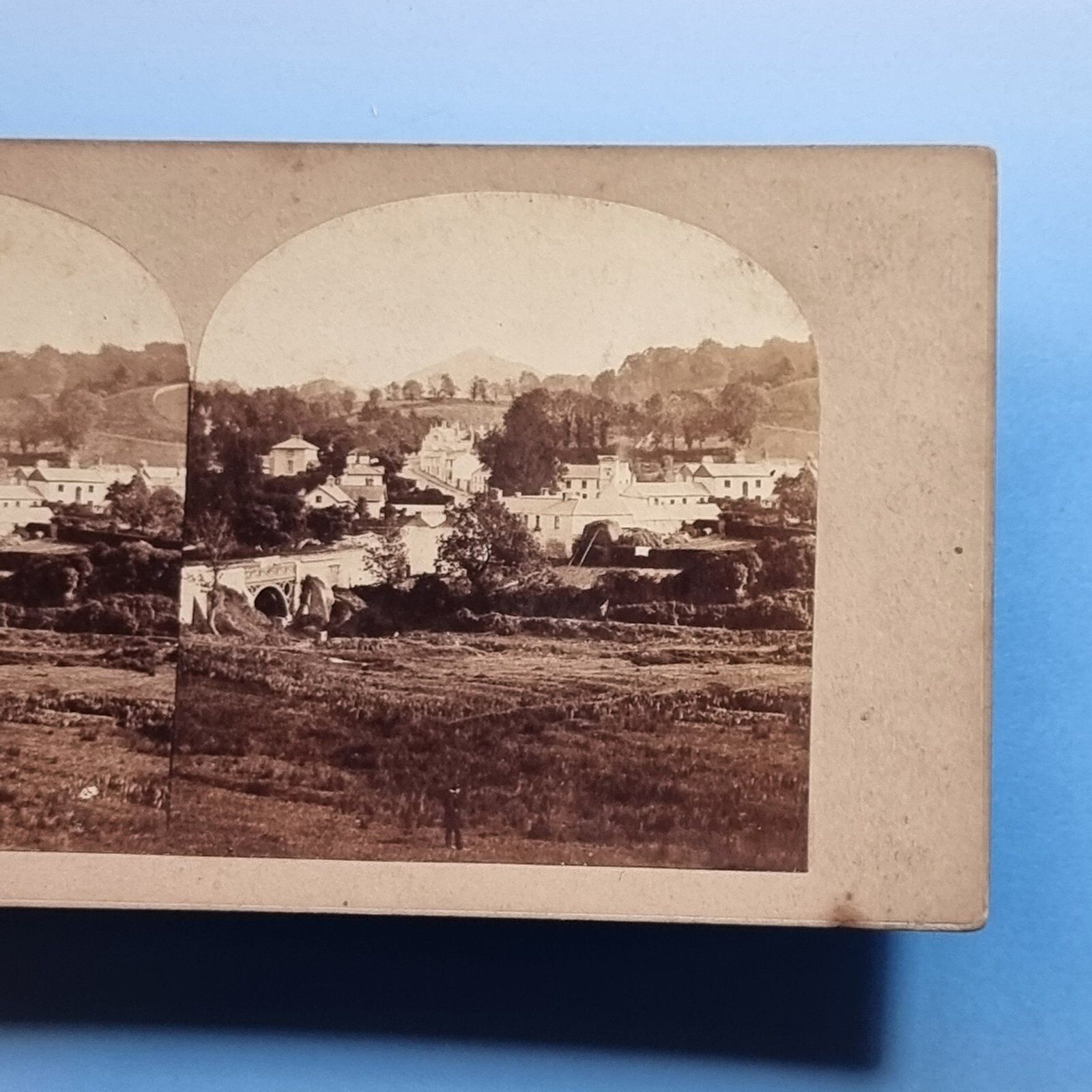 Enniskerry Co Wicklow Stereoview 3D C1855 Real Photo View Of The Village Ireland