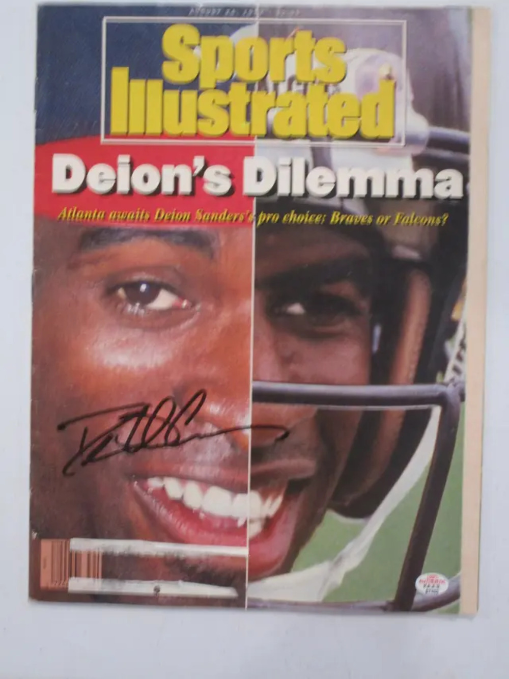 Deion Sanders of the Braves / Falcons signed autographed magazine PAAS COA 450