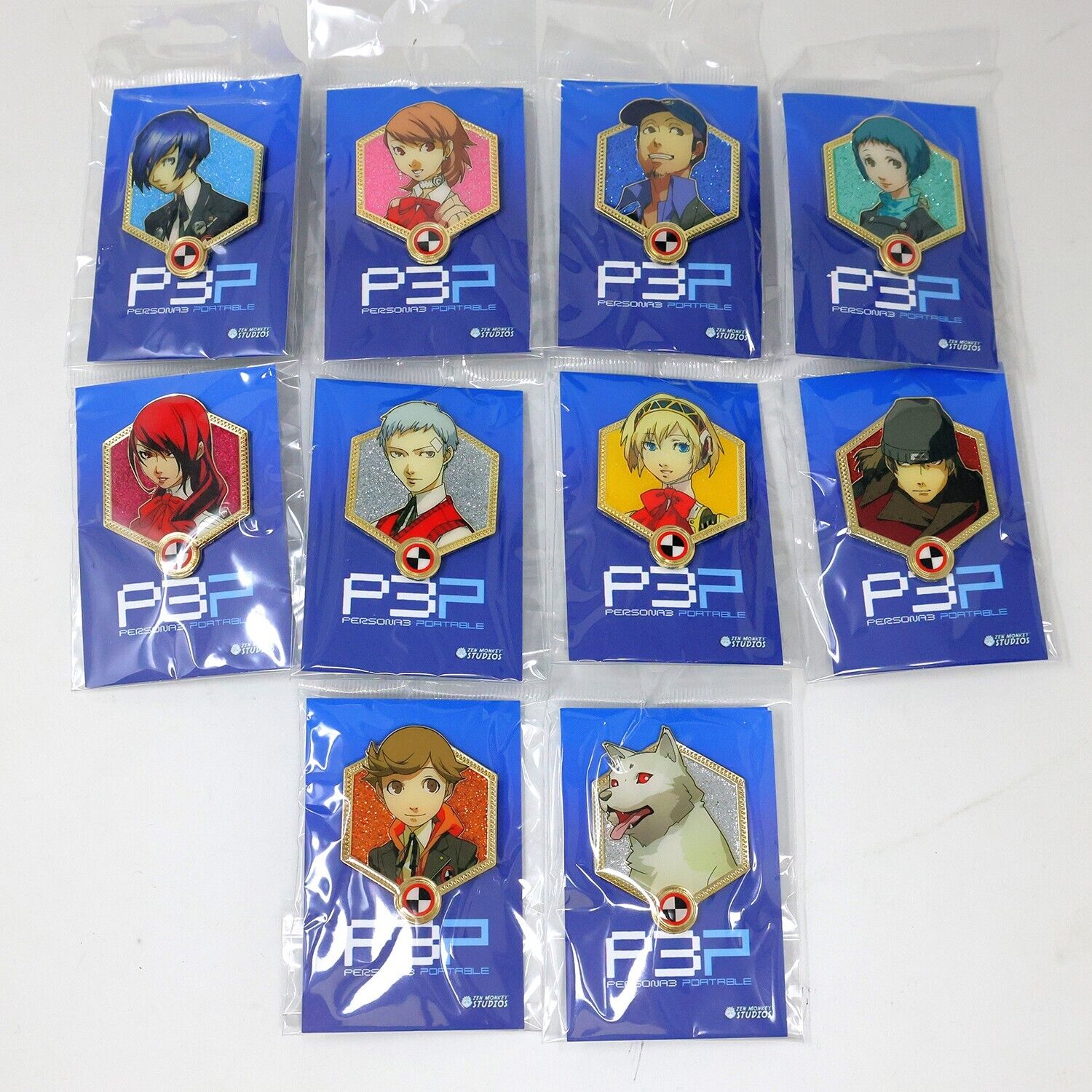 Persona 3 Portable Reload Complete SEES Squad Enamel Pin Set of 10