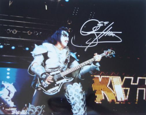 Gene Simmons autographed signed auto KISS concert 11x14 photo Real Deal hologram