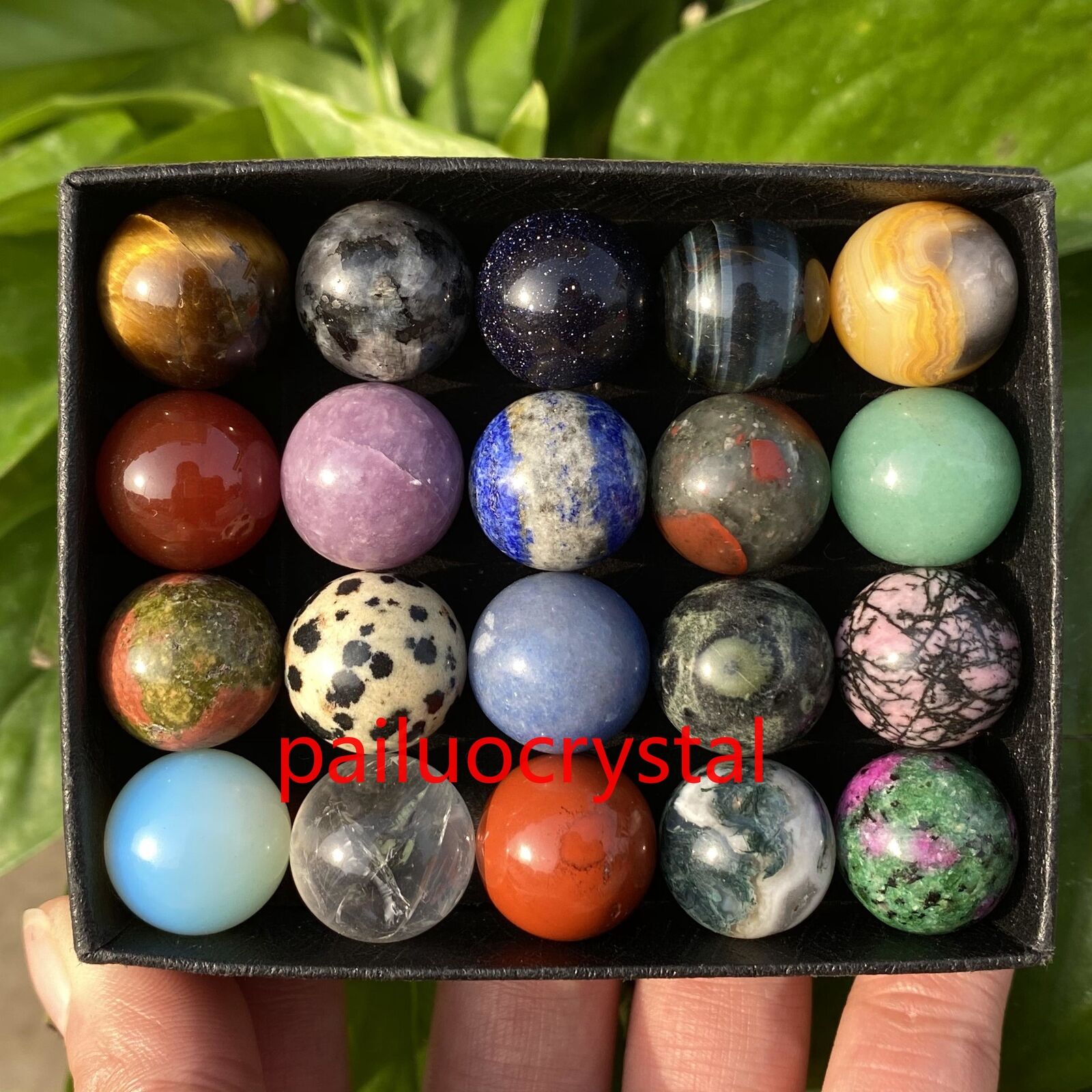 20pc Wholesale Natural Mixed Ball Quartz Crystal Sphere Reiki Healing 15mm+ box