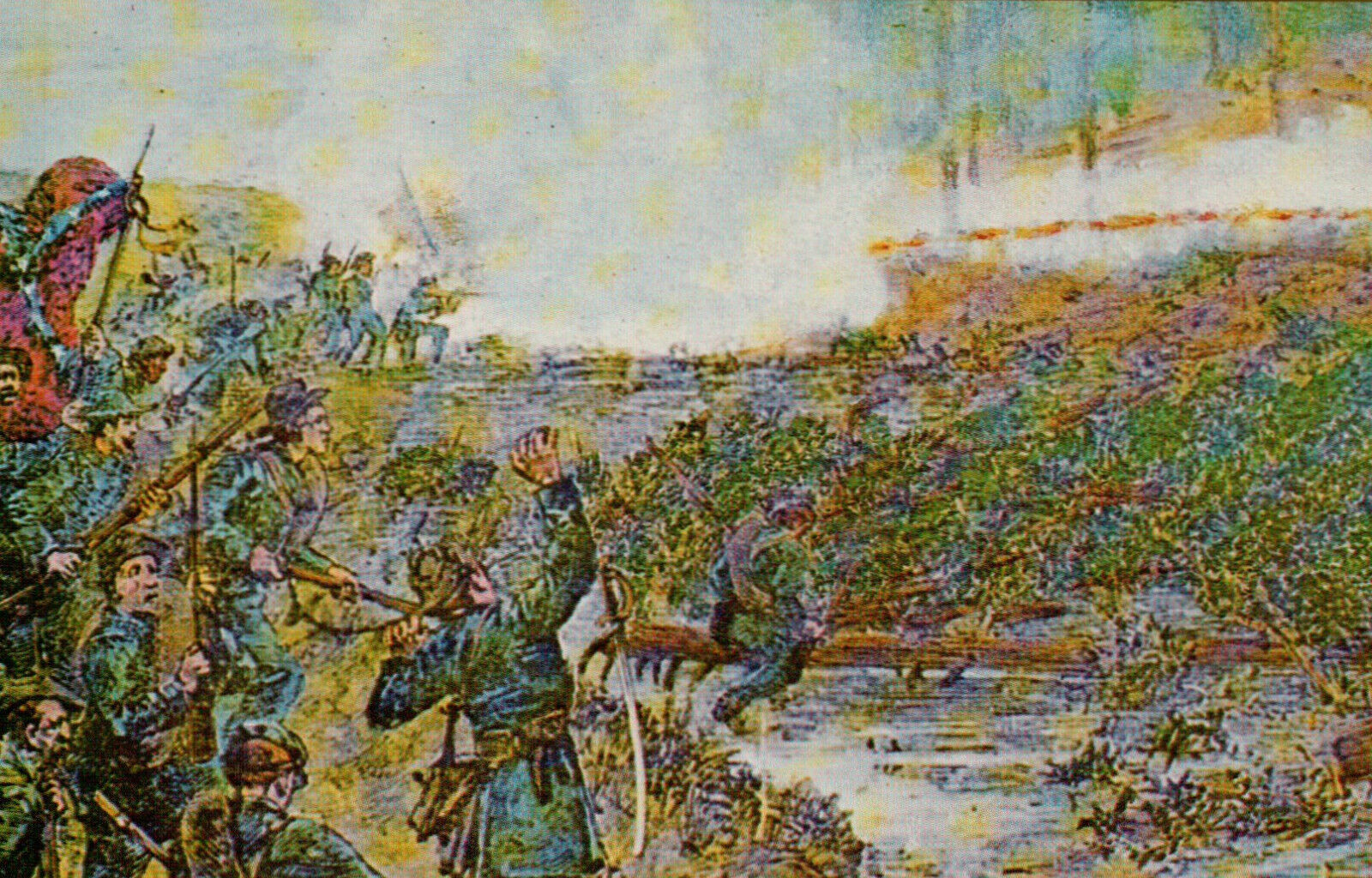 Postcard Battle of Beaver Dam Creek Robert E. Lee Richmond Virginia VA Vintage