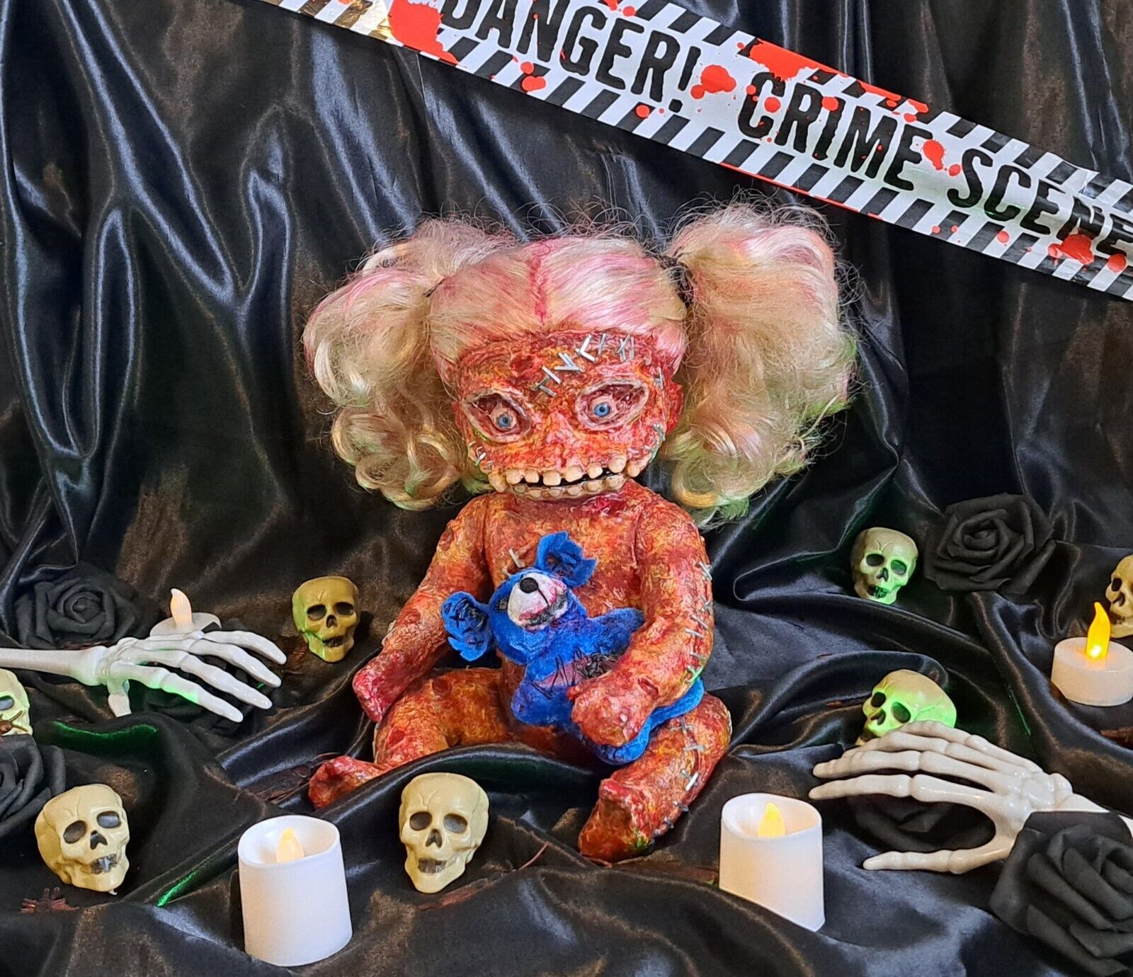 Handmade Skinned Blonde Doll - Glow in Dark - Halloween/Horror - Vero Collection
