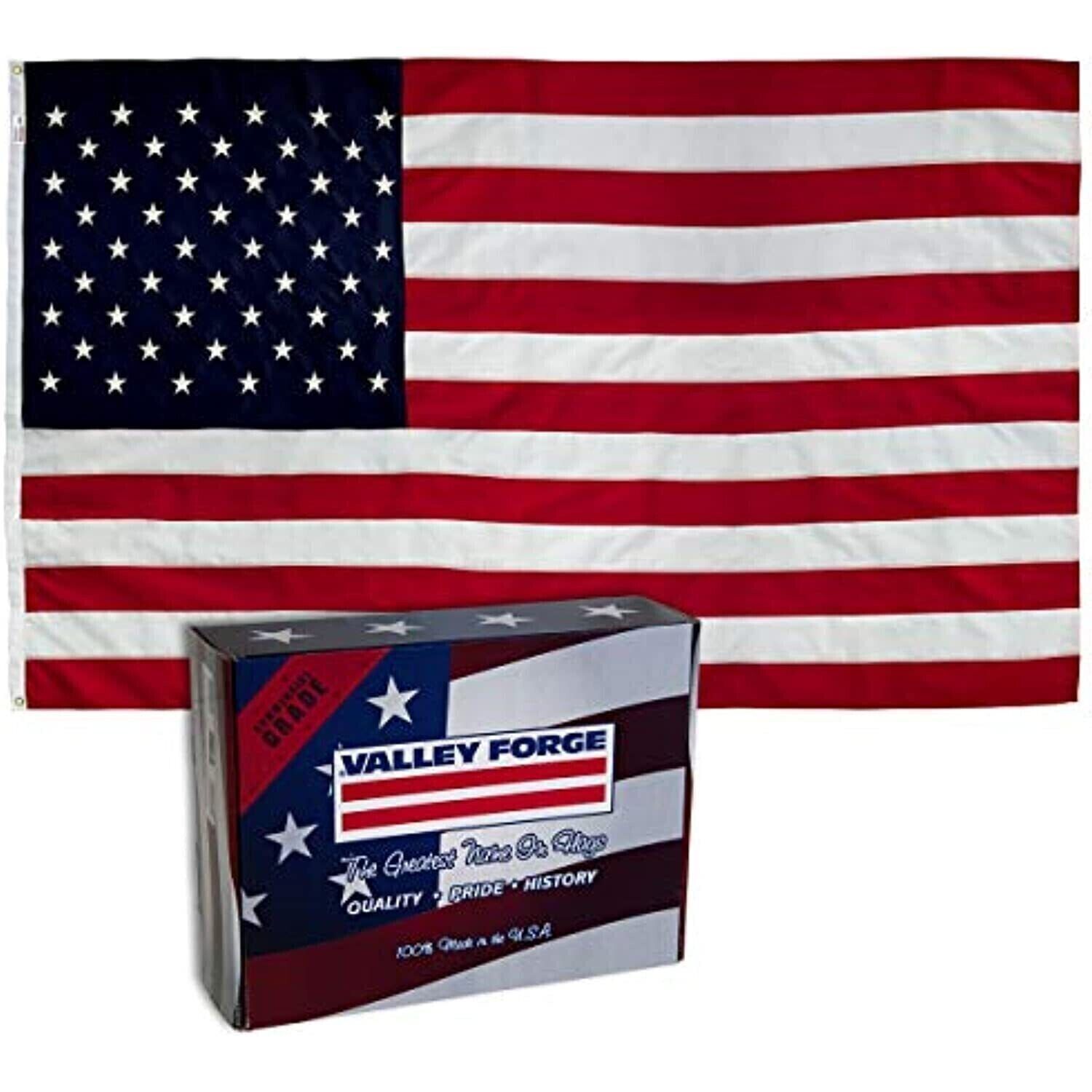 Valley Forge American Flag 4'x6' Nylon Sewn Made in the USA Outdoor Commercial
