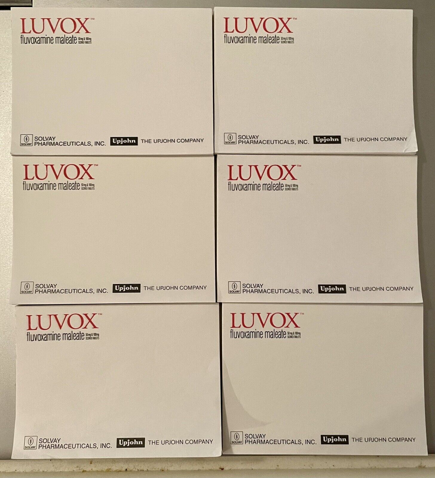 VTG 1990\'s LOT of 6 LUVOX Post-it Notes Pads Medical Pharma Drug Logo New NOS