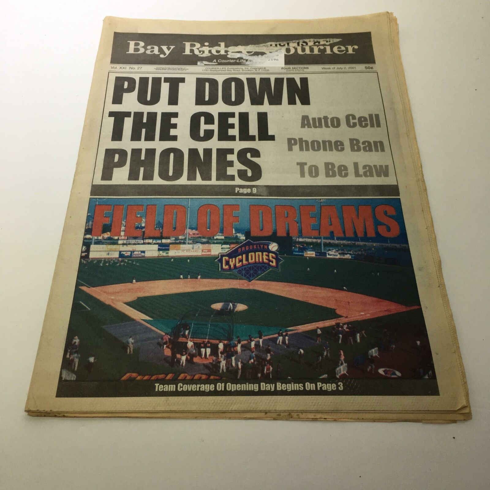 A Courier Life Publications: 07/2/2001 Put Down The Cellphones, Field of Dreams