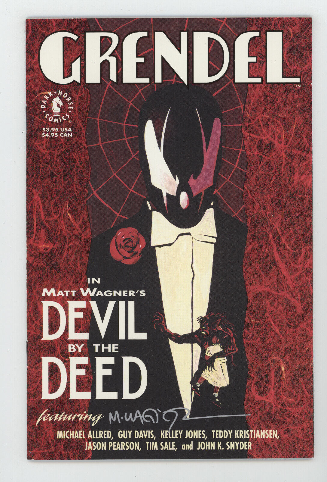 Grendel Devil By The Deed 1 Dark Horse 1993 NM Signed Matt Wagner